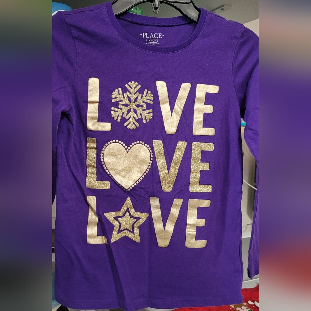 The Children's Place Purple Love Graphic Tee